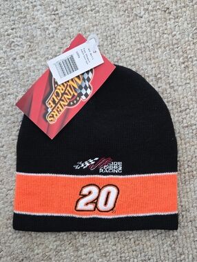 Nascar Tony Stewart  Black and Orange Joe Gibbs Racing Beanie Hat - #20